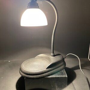 Candle Warmers Ect Matte Black Candle Warmer Lamp Frosted Glass Shade Works